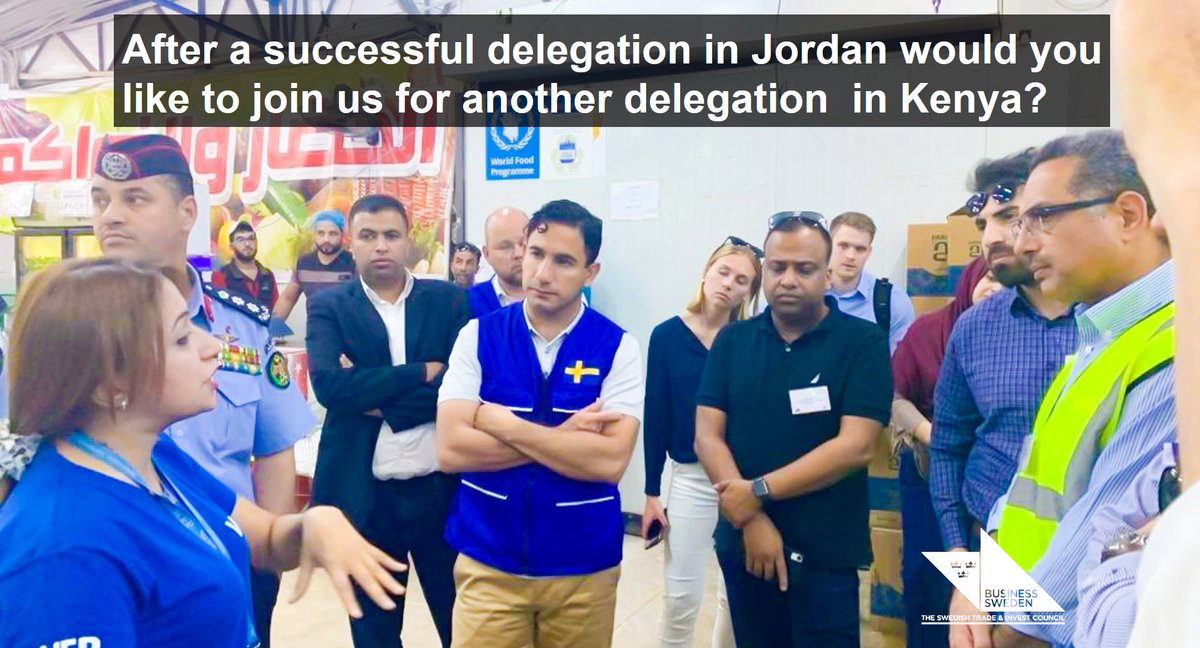 BusinessSweKEN's tweet photo. After a successful delegation in Jordan on Positioning innovative Swedish solutions for sustainable impact in UN field operations .would you like to join us for our new delegation in Kenya?. Click here https://t.co/NcS64ALBgO https://t.co/nwrd4hLv0l