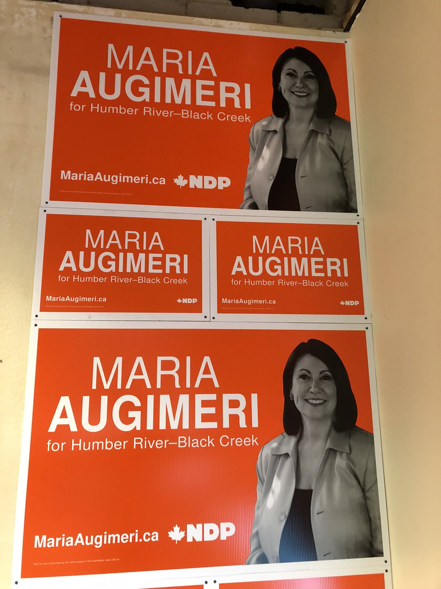 Starting my day pulling the vote for <a href="/MariaAugimeri/">Maria Augimeri</a>. If you live in #HRBC, VOTE FOR MARIA! 🍊#cdnpoli #elxn43