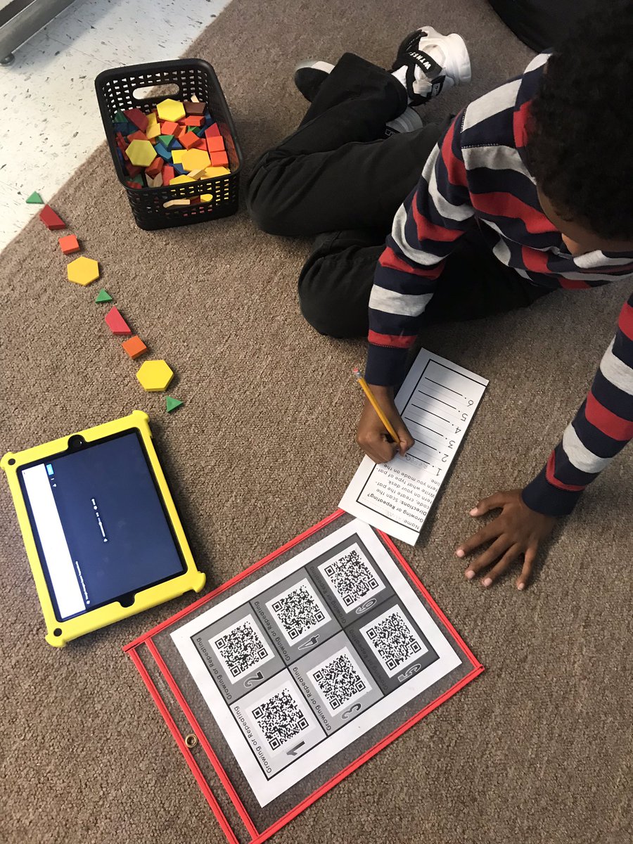 Learning about growing and repeating patterns using QR codes! #GatorsDeserveIt20 <a href="/GuilfordEle/">Guilford Elementary School</a>