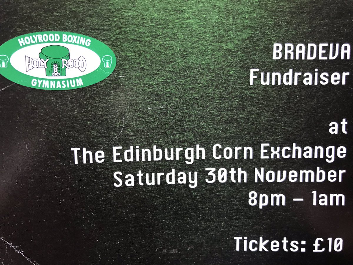 NowCounselling's tweet photo. Do you have your tickets yet for the #BradEva Fundraiser @Ed_CornExchange on November 30th?
You can get them from Edinburghβs best community boxing gym @holyroodboxing
Drop in any day or why not try a beginners class too?
If you arenβt able to + want tickets, let me know https://t.co/0NOCtY1VSd
