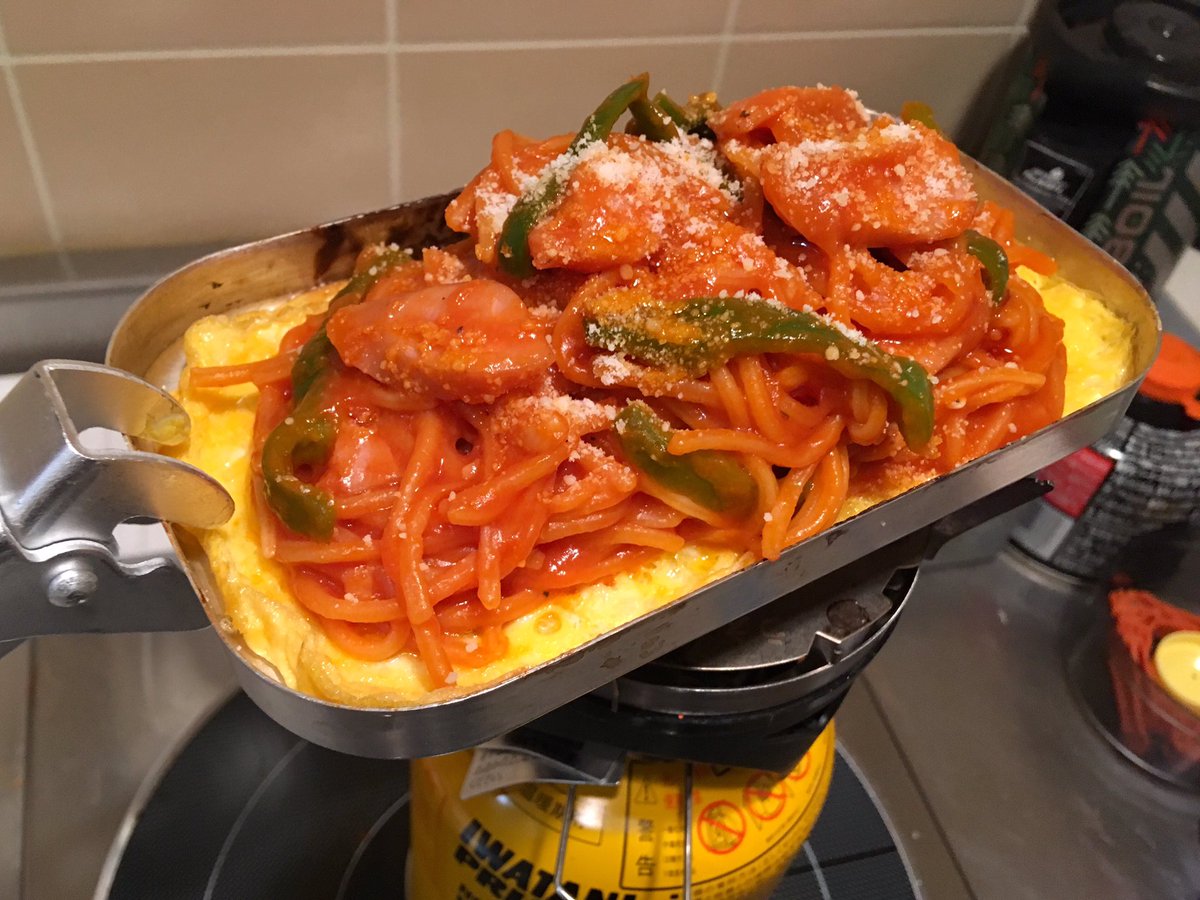 メスティン蓋ナポリタン