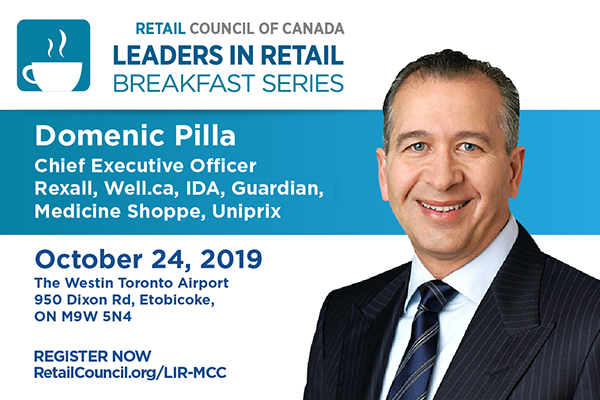 RetailCouncil's tweet photo. This Thursday, Domenic Pilla, CEO of @McKessonCa, @RexallDrugstore, @welldotca @Uniprix_inc, #GuardianIDA, #MedicineShoppe will speak to a captive audience of vendors and suppliers. Register at https://t.co/QfQlelz52n

#Pharmaceutical #health #beauty #CPG #IT #data #RetailMatters https://t.co/39cqTYTTLi