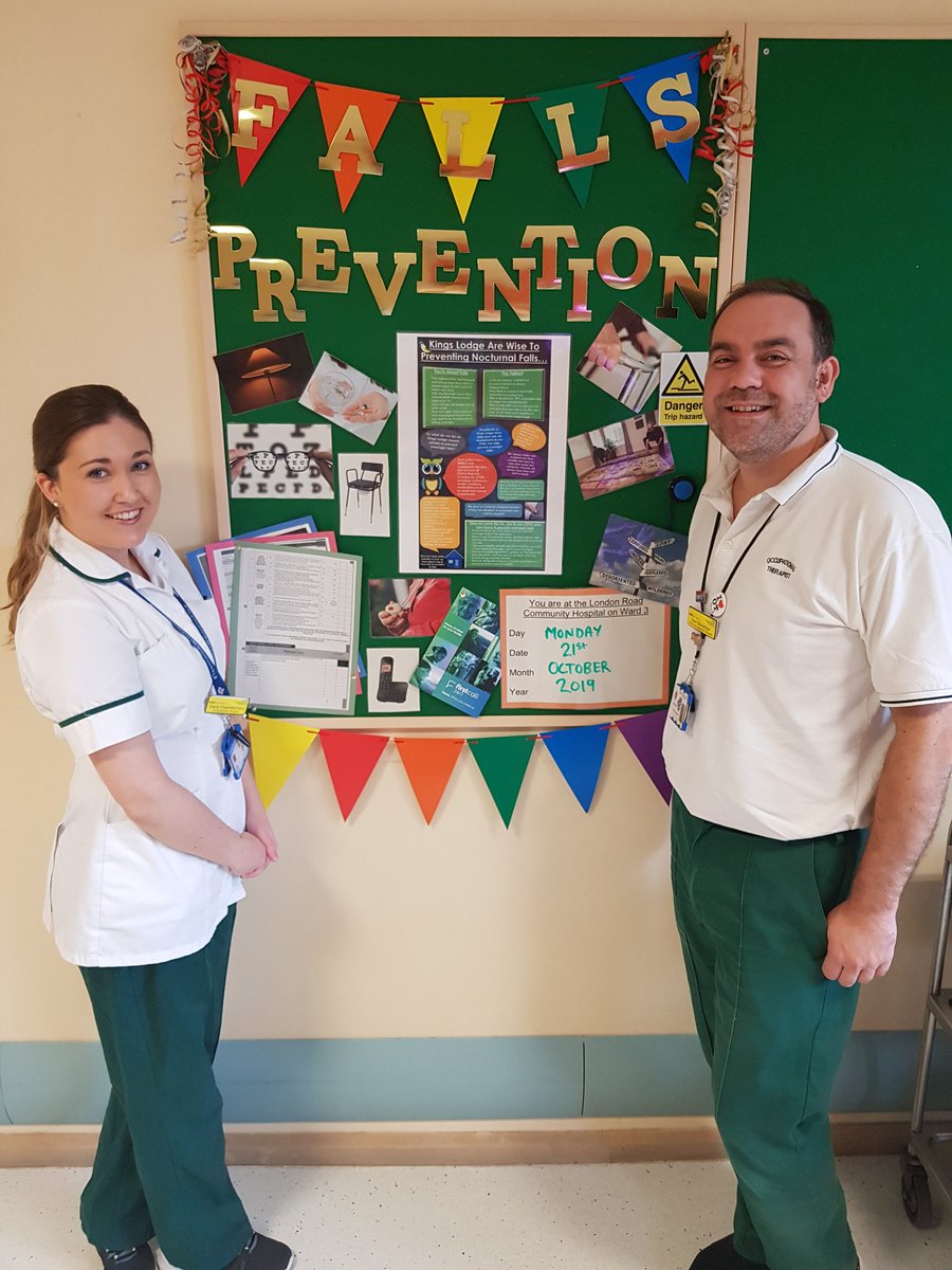 KingsLodgeDerby's tweet photo. Our lovely OT's Carly &amp; Karl have worked hard to produce a fantastic display for falls prevention week. Well done. #fallsprevention @UHDBTrust @UHDB_LRCH https://t.co/bdEsd8TfMI