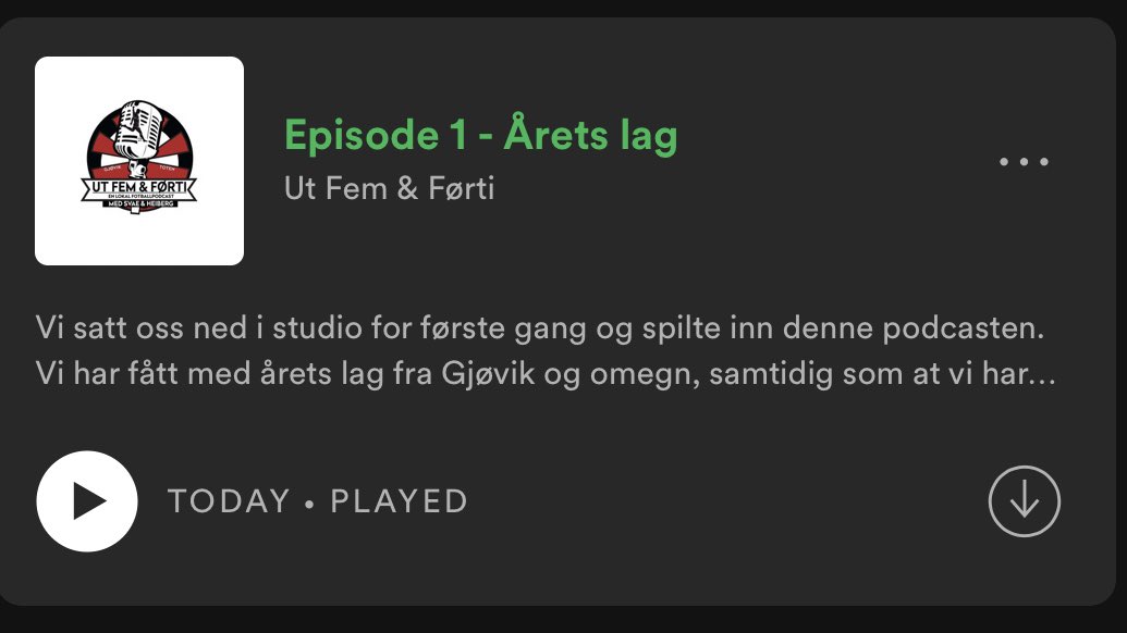FemogFortipod's tweet photo. Epsiode 1 av Ut Fem &amp; Førti er ute! Vi har sett på årets lag fra 6. divisjon til OBOS-ligaen. Hør da vel!

https://t.co/j6dIUVCA3A https://t.co/N8WRsEBgLc