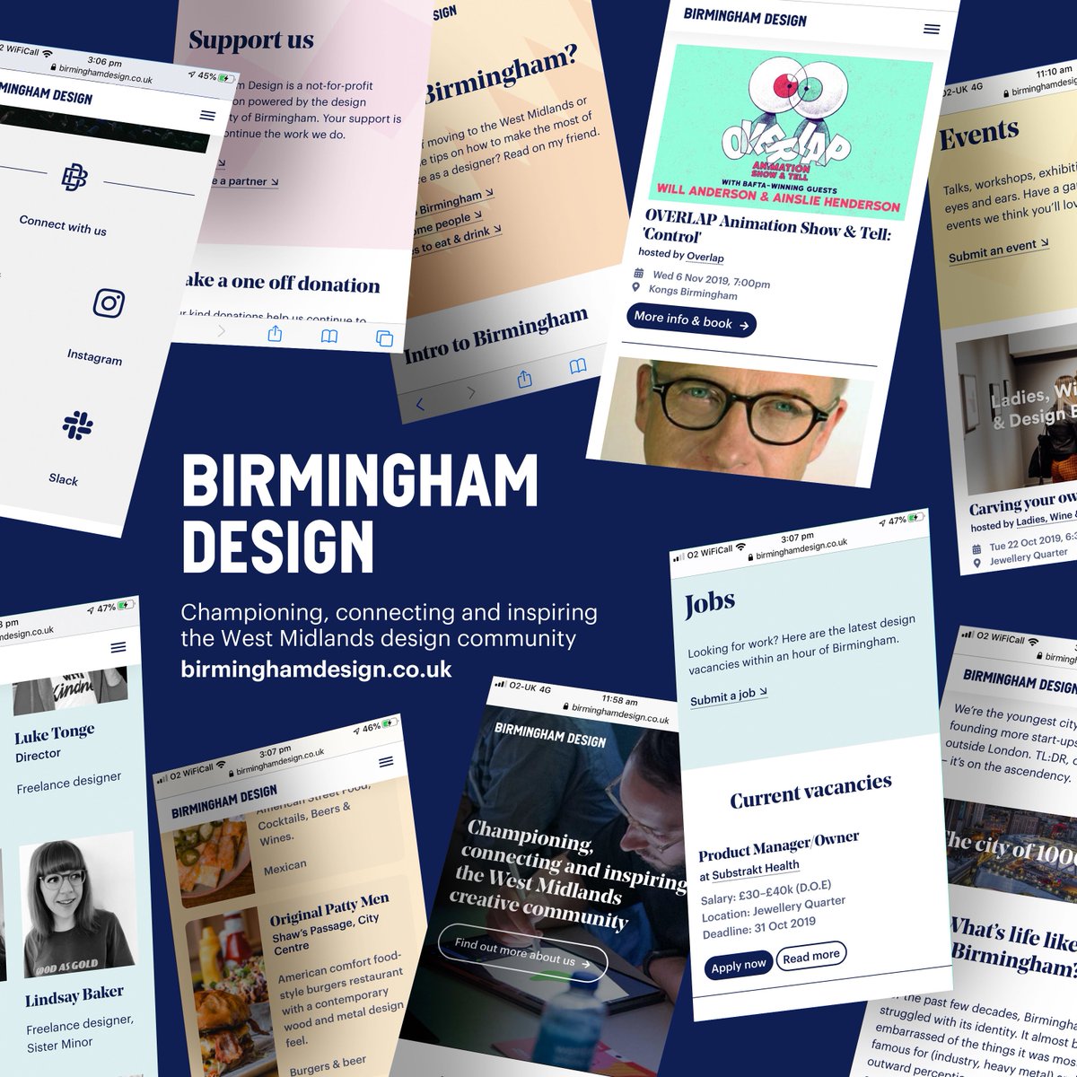 BhamDsgn's tweet photo. It's official! We're alive! 
→ https://t.co/TaDMB3QBNp

A new resource for the West Mids design community – find a job, or promote one – share your event, or attend one – and plenty more..

Lots more to come, but we're happy to be live⚡️
Please RT, bookmark, use &amp; recommend us. https://t.co/T9XGoJGXLc