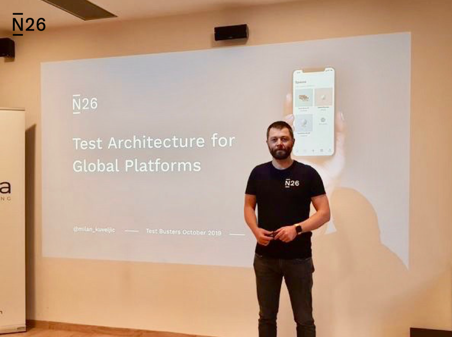 N26Careers's tweet photo. Last week our Head of Quality Engineering @milan_kuveljic explained how to design test architecture for platform reaching people all over the world at #testBustersNightVienna.
#N26tech #N26talks https://t.co/nYtsshzgka