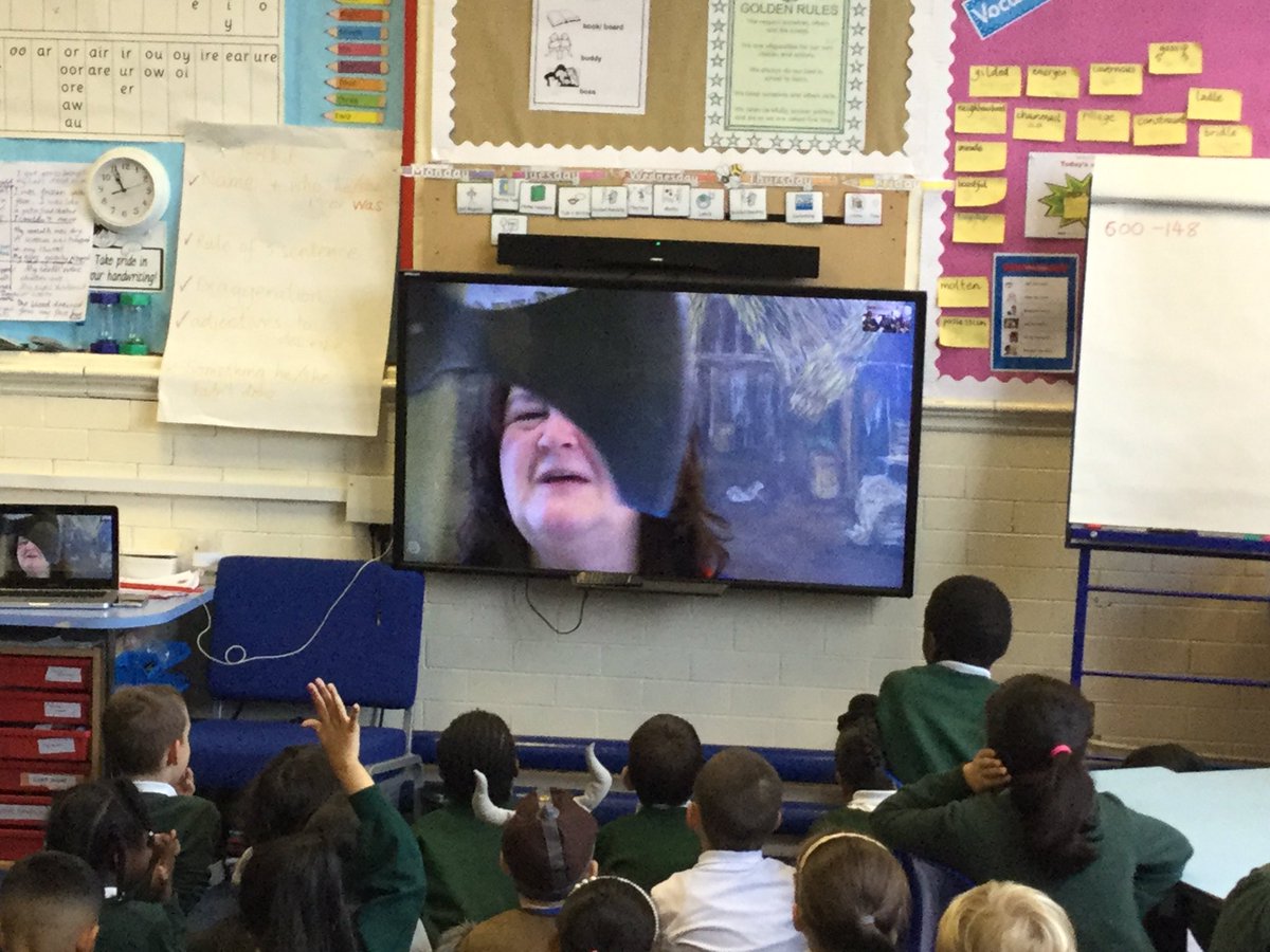 BPSandwell's tweet photo. Year 3 have managed to get a connection to the past. Skype chatting with a Viking. https://t.co/OgpDpfjybt