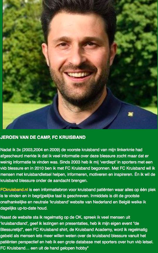 Meet Jeroen van de Camp van fckruisband.nl .Schrijf je in voor het VFBF najaarscongres 2019, 6 nov 2019. excelcs.nl/event/vfbv-naj…