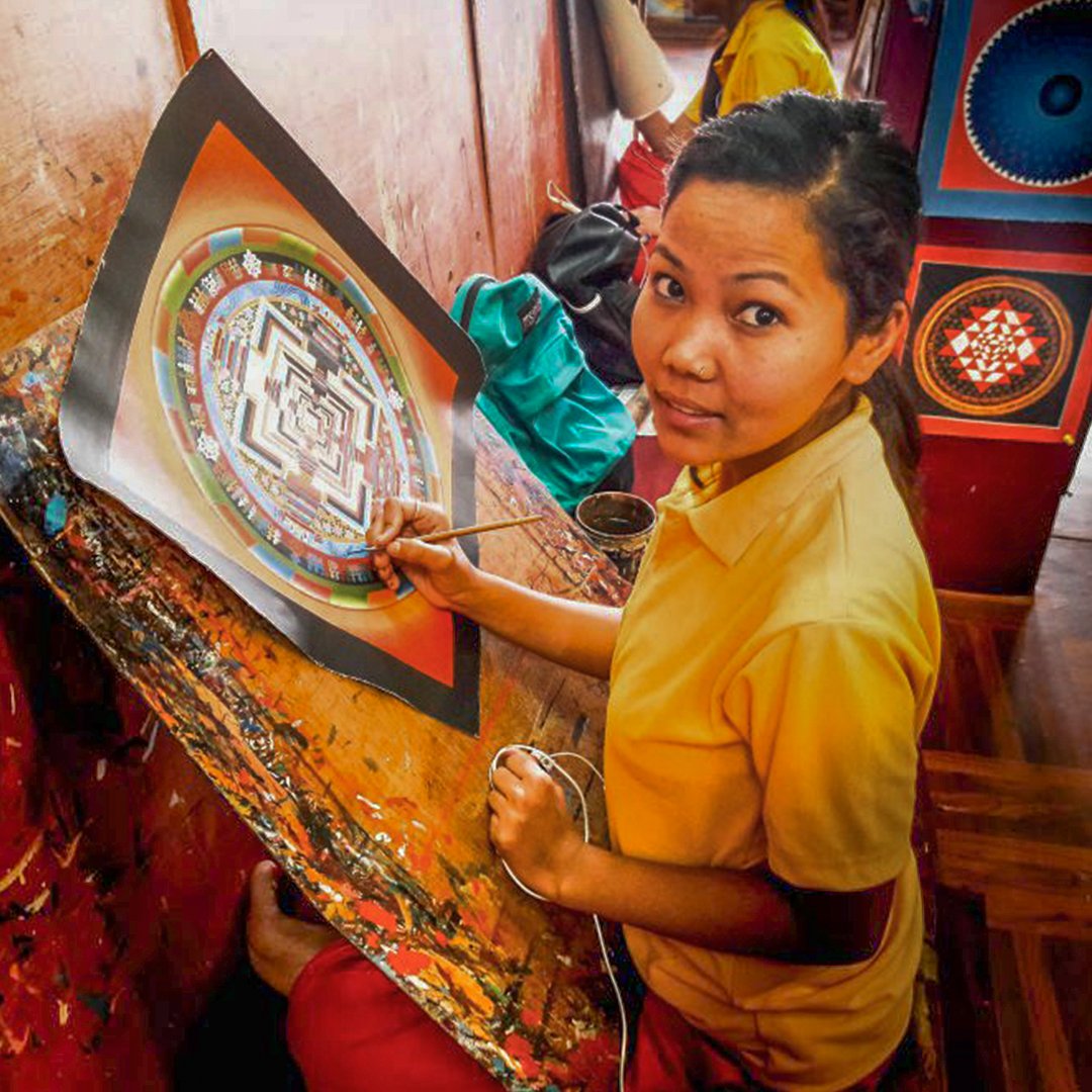 sara_enterprise's tweet photo. Urmila Lama is now a bachelor graduate in Arts. she loves anime art besides Thangka. Ironically she doesn't remember the last time she got angry or being mad at somebody. She says,"I have painted hundreds of Mandalas and sometimes I wonder where they might be and who owns them." https://t.co/OMLtzGr8Iy