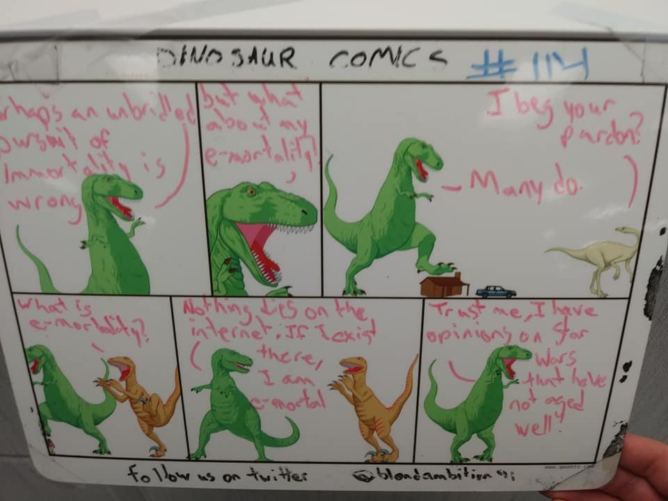 BlondAmbition91's tweet photo. How does it feel to be complicit in T-rex's plan? #dinosaurcomics https://t.co/NpfPod2UZe
