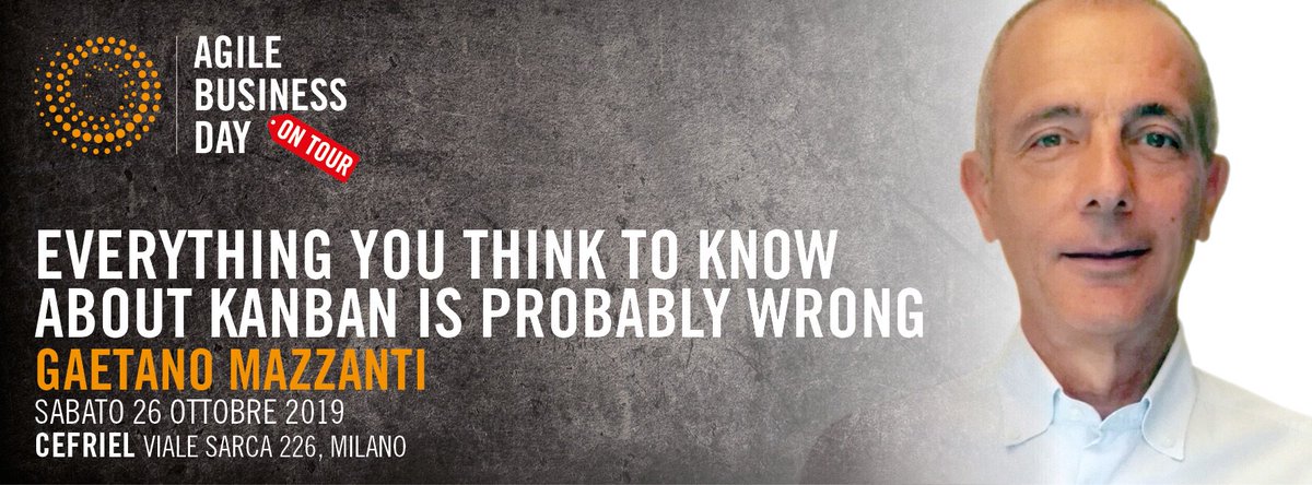 Per scoprire o riscoprire #Kanban: appuntamento con @mgaewsj Gaetano Mazzanti sabato 26 ottobre a Milano per un breve workshop introduttivo parte di @agilebusinessda 'on tour' #ABDonTour agile42.com/it/blog/2019/1…