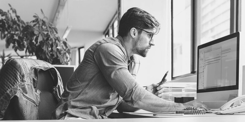 man working at a desk