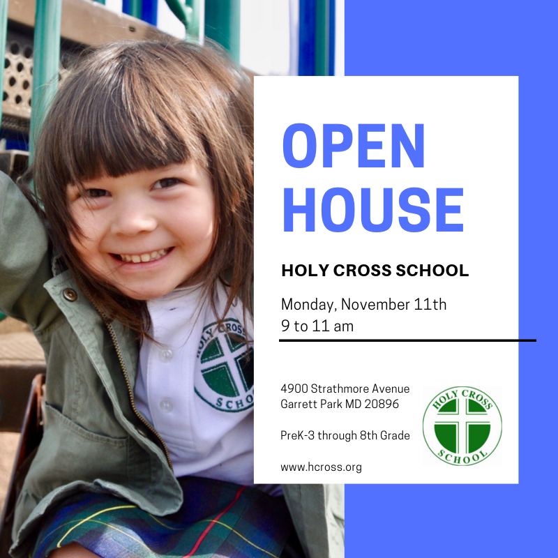 HolyCross_MD's tweet photo. Come find out why families choose Holy Cross School by joining us at our upcoming Admissions Open House on Monday, November 11th from 9 to 11 am! For more info, please visit https://t.co/5eDq02sC88 
#ADWFamily #ILoveHolyCross https://t.co/SSLYnAdSVK