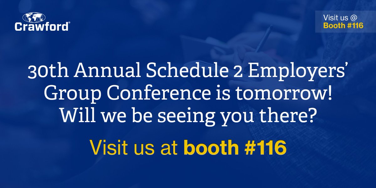 We look forward to seeing you at the Schedule 2 Employers' Group Conference tomorrow.