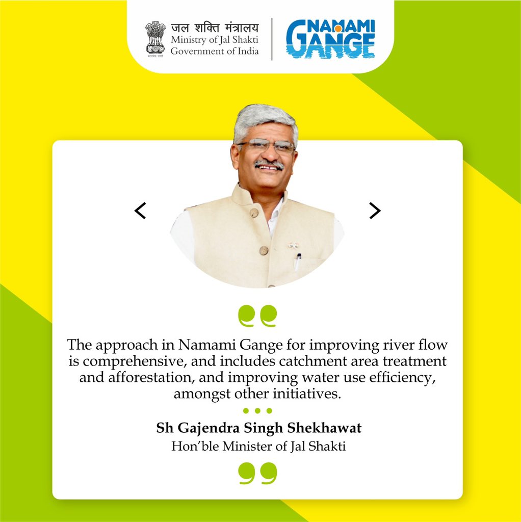 cleanganganmcg's tweet photo. “The approach in Namami Gange for improving river flow is comprehensive, & includes catchment area treatment and afforestation, & improving water use efficiency, amongst other initiatives.”- Sh Gajendra Singh Shekhawat, Hon’ble Minister of Jal Shakti at the
#eflow_workshop https://t.co/hnRiPiqXjw