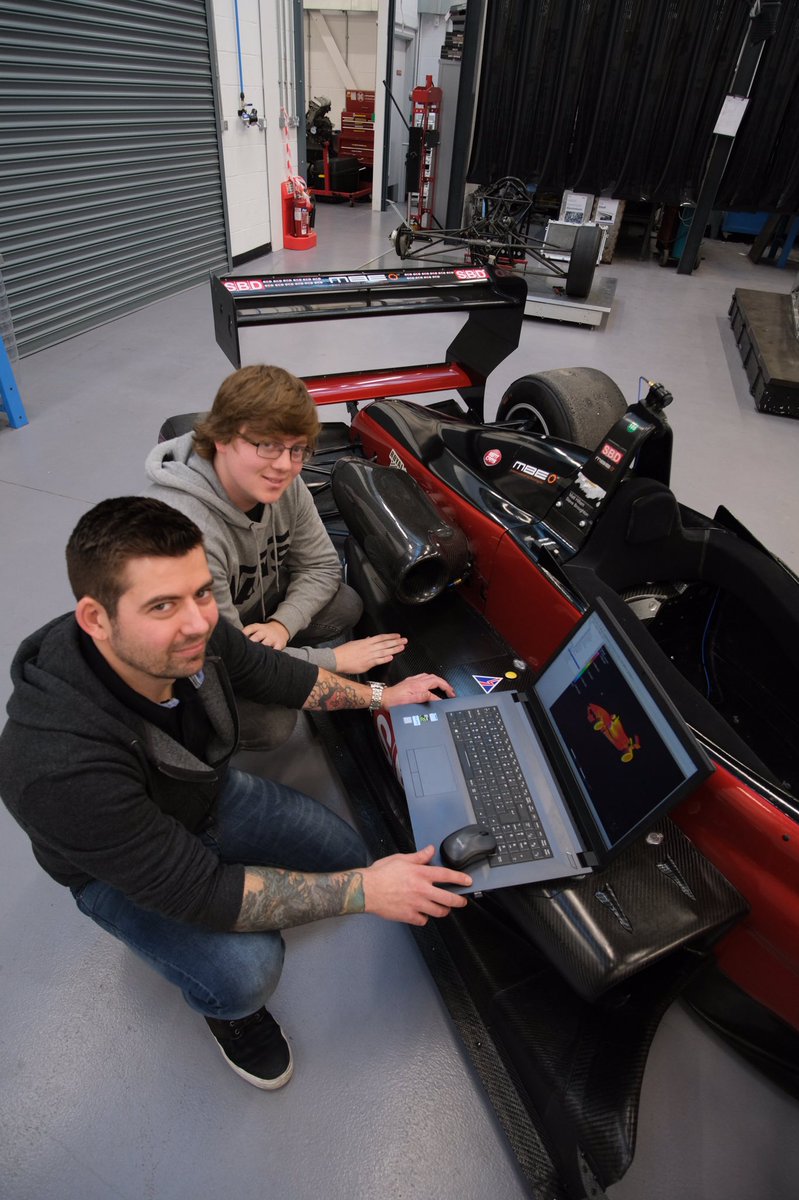 UWTSD's tweet photo. 3D scanning a Formula 3 car for a UWTSD #Motorsport #Engineering Masters student’s #aerodynamic project. The car is kindly on loan from #SBD who are working closely on the project with the student, John Hughes &amp; 3rd year student Ainsley Martin. https://t.co/EFGuDp1fqA