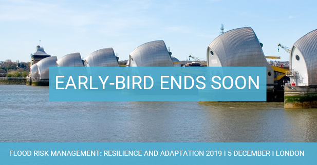 *Early-bird discount for #Flood Risk Management: Resilience and Adaptation 2019 ends this Wed 23 Oct*. Expert line-up of speakers includes <a href="/AnglianWater/">Anglian Water</a> <a href="/EnvAgency/">Environment Agency</a> <a href="/JBAConsulting/">JBA Consulting</a> <a href="/Baca_Architects/">BACA architects</a> <a href="/RBKC/">Royal Borough of Kensington and Chelsea</a> <a href="/LincolnshireCC/">Lincolnshire County Council</a> Book here: bit.ly/2lPQBQn #FloodManagement19