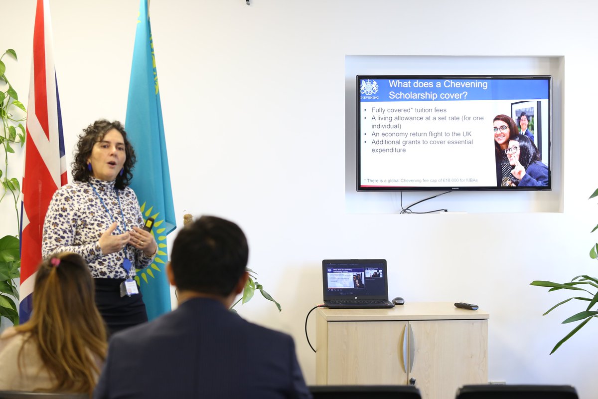 📢Today British Embassy in Kazakhstan held #Chevening session for those who are interested in programme.
2nd Secretary Political Jacky Devis and Projects Officer Assemgul Kaliyeva briefed participants on Chevening requirements,  application &amp; selection timeline and main benefits.