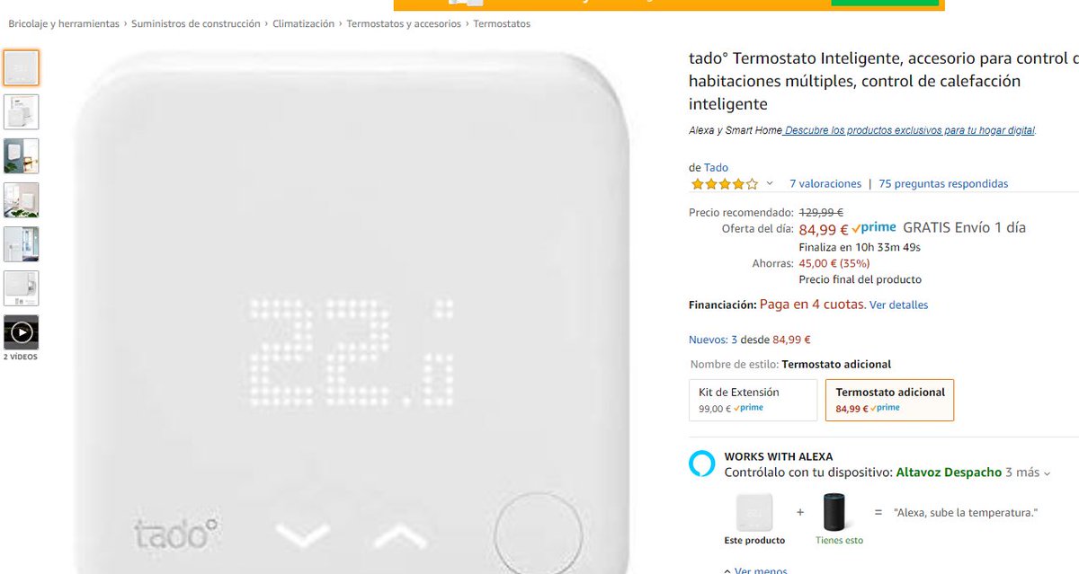 Ofertón en termostatos de <a href="/tado_ES/">tado°España</a> no os los perdáis:

cutt.ly/4egh2By