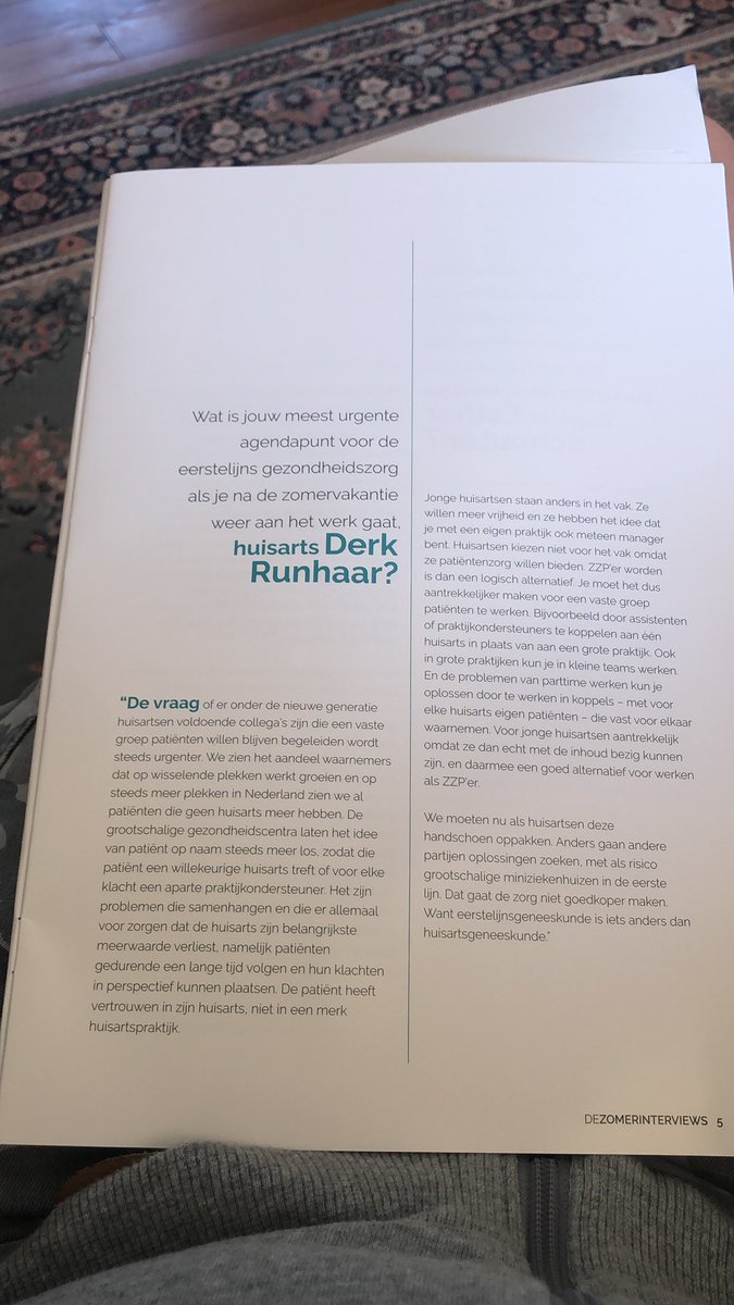 Ik lees dit artikel in de zomerinterviews van <a href="/eerstelijns/">@eerstelijns</a> (ja ja ik ben een beetje vertraagd) en vraag me af wat <a href="/derkrunhaar/">Derk Runhaar 🩺</a> verstaat onder eerstelijnsgeneeskunde en huisartsgeneeskunde. Wat is het verschil waar jij op doelt?