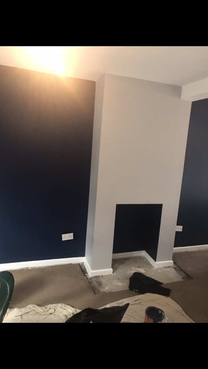 MarcHutcherson's tweet photo. Before and After..  @Tikkurila_UK #AntiReflex2 #Optiva5 #intact40 mixed to dulux #nightjewels5 and #sapphiresalute https://t.co/7pi0EGDZ1d