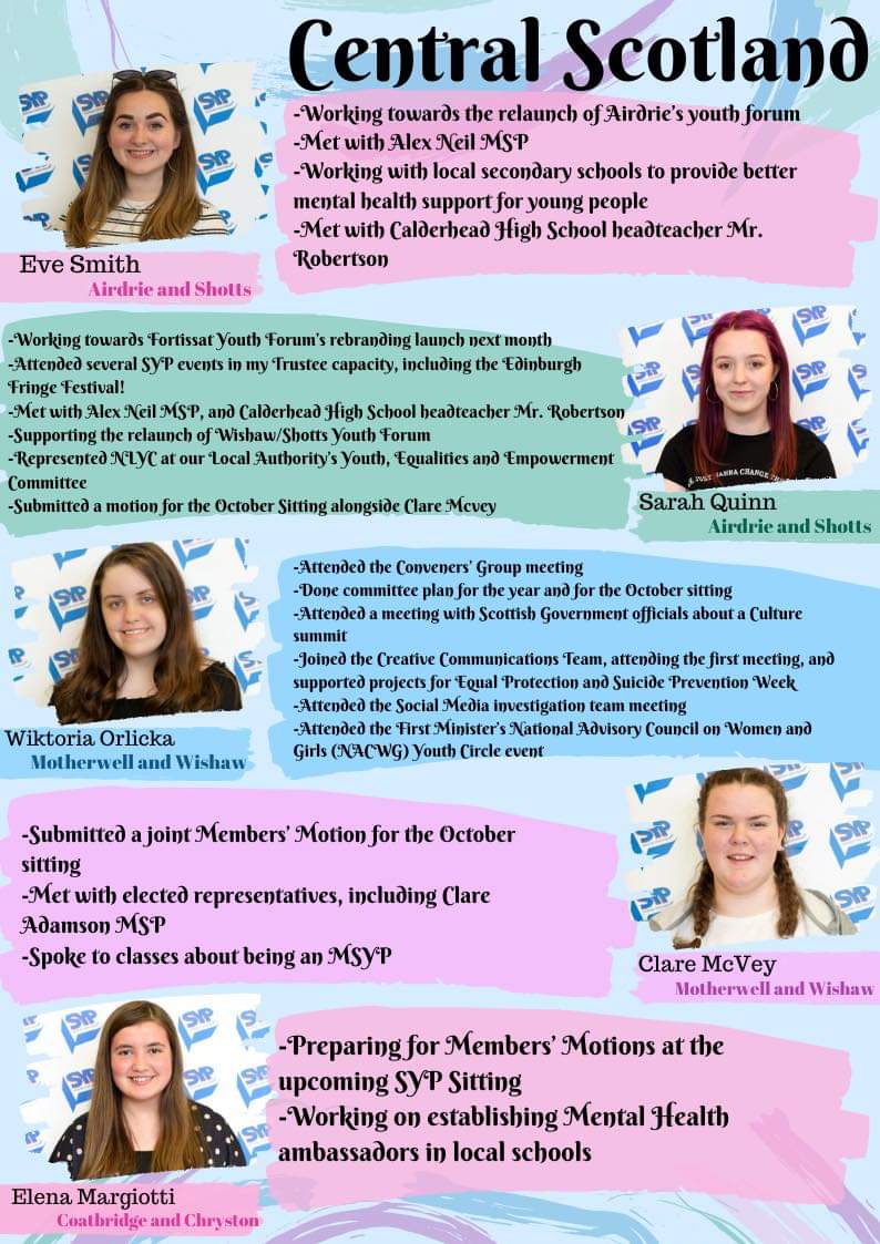 We have our first October #RegionalUpdate for #CentralScotland MSYPs have a look at all the great work.