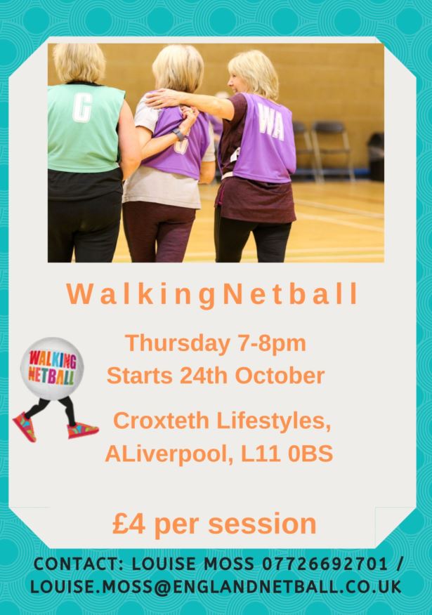 RT <a href="/CroxtethSports/">CroxtethSportsCentre</a>: Walking Netball Lifestyles Croxteth Sports &amp; Wellbeing Centre  starts Thursday 24th October from 7-8pm <a href="/LifestylesGym/">Lifestyles Fitness Centres</a> <a href="/CobaltHousing/">Cobalt Housing</a> #netball #croxteth