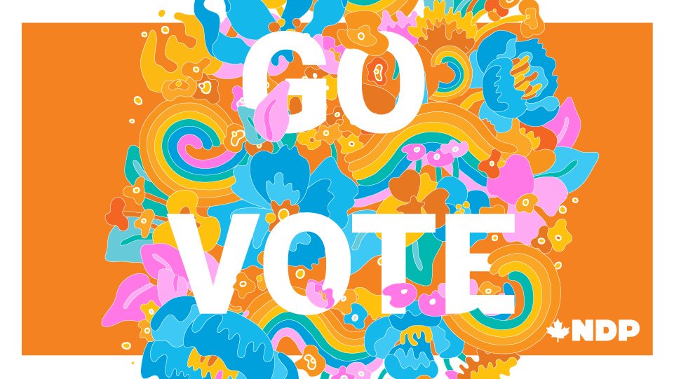 NDP's tweet image. Rise and shine! It's election day - time to vote for what you believe.

Find out where and when you can vote NDP this morning:

ndp.ca/vote

#elxn43 #cdnpoli #ElectionDay