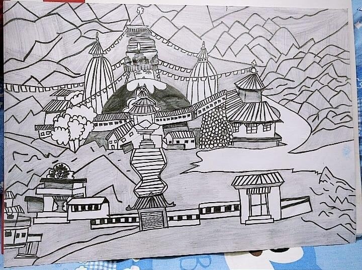 ArishaOishy's tweet photo. Nepal 🇳🇵
#Nepal #Hillary #HillHouse #HILLZ #mountains #TempleBeat #TempleMorning #viewpoint #view #draw #drawing #artists #artwork #ArtificialIntelligence #artvsartist2019 #paintings #PainteroftheNight #painter #Pencildrawing #pencilart #pencilsketch #blackandwhite #Tweetdraw https://t.co/PXzAKxXlUT