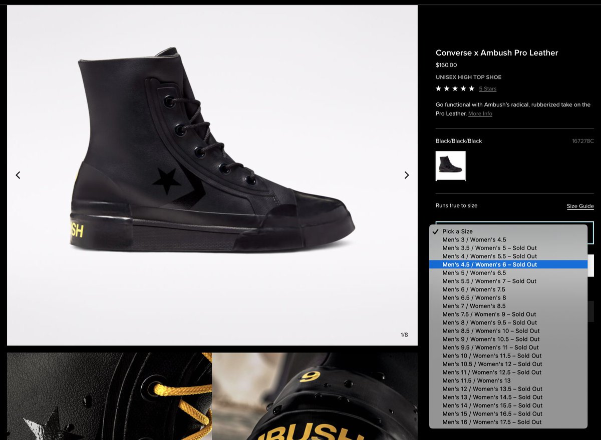 converse pro leather hi x ambush