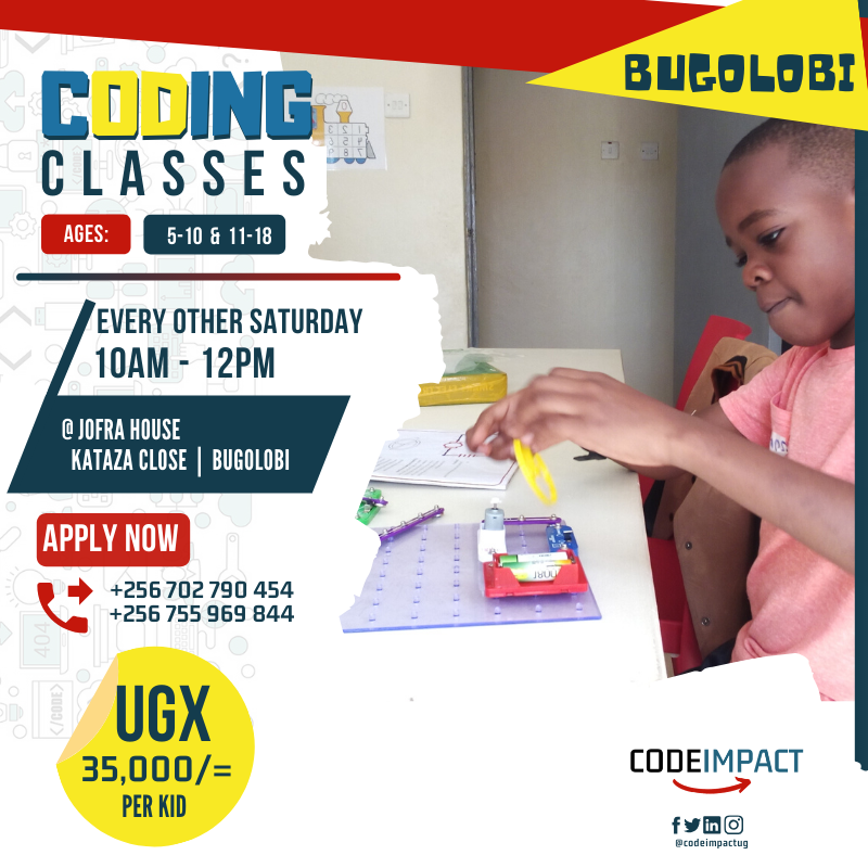 CodeImpact_ug's tweet photo. Are you from Bugolobi, Naalya, Ntinda, and Muyenga? We are bringing coding classes closer to you!

Join our Saturday classes by following the link below;

https://t.co/kapCAKSUne

#Coding #Learning #java #future #EveryKidShouldLearnToCode #Codinginuganda https://t.co/r76iwWeSxI