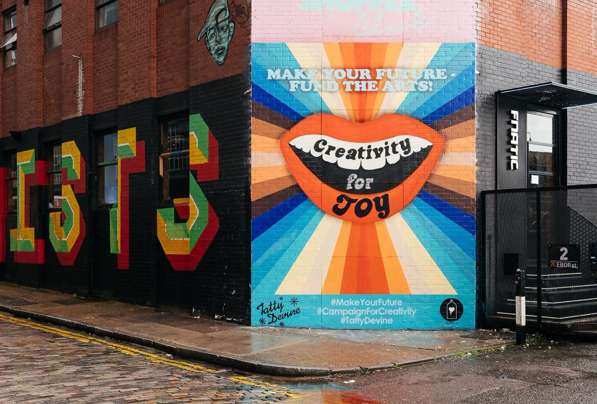 tattydevine's tweet photo. We're stepping up our vital #CampaignForCreativity with a little help from our friends at @Graffiti_Life: spot the Creativity For Joy wall! 🌈🎨👄 https://t.co/mAbaQs8nq1 https://t.co/JHYqlSZl3B
