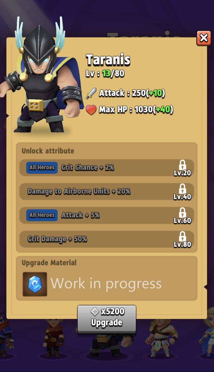 New Hero Growth System, Special Stones to upgrade (drops after beating Chapter 3)