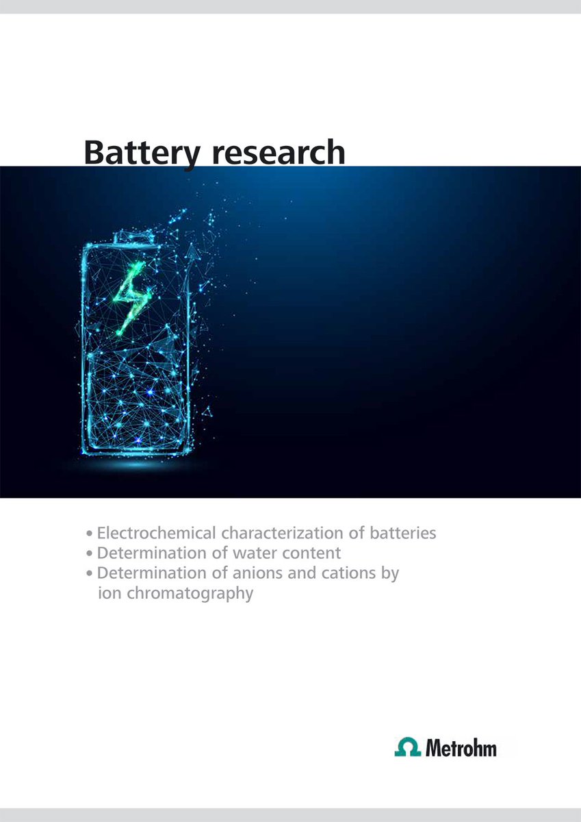Check out our new flyer about battery research ! It provides you with an overview of the Metrohm solutions across our devices and our application know-how on battery research.
metrohm.com/nl-be/document…
#battery #research