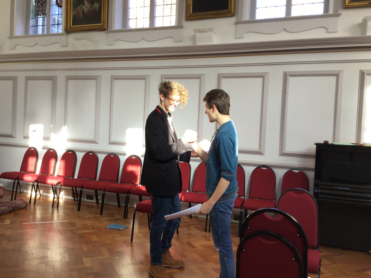 thrillmecam's tweet photo. Four weeks until @sdolginoff 's #thrillmemusical opens in Cambridge! Here's a sneak peak of 'Written Contract' in rehearsal. https://t.co/gmvxqFj8nz @adctheatre @CUMTS @BrickhouseTC @SamuelFrenchLtd https://t.co/V4YsGviZN2