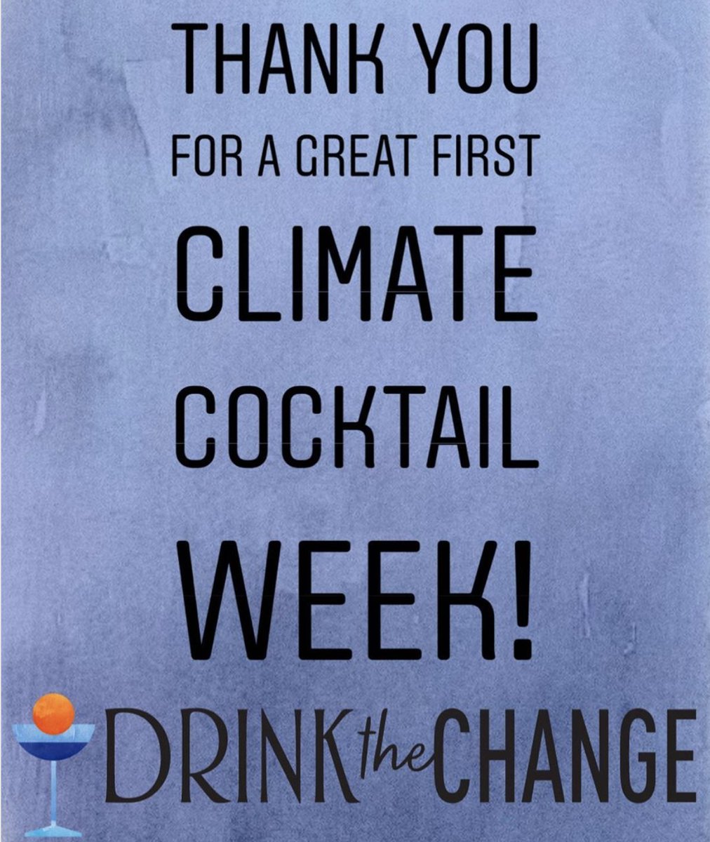 drinkthechange's tweet photo. We’d like to say a big thank you for a successful first #ClimateCocktailWeek! To our Conservation Partners, our Spirit Partners, the participating venues and every single person that bought a #ClimateCocktail in the last week: Thank you! https://t.co/lptmT0cfzA