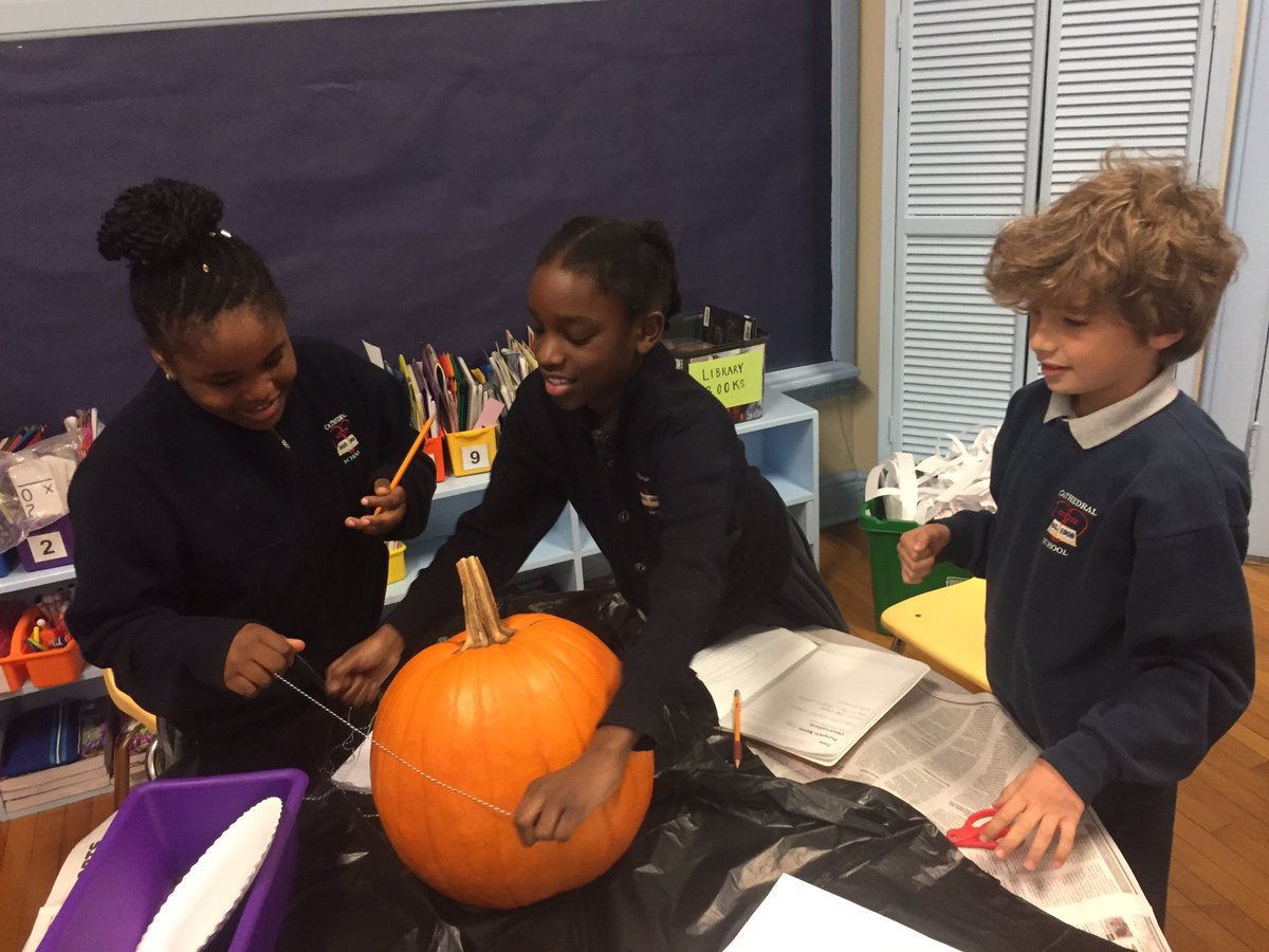 devitt3rd's tweet photo. Our first Pumpkinpalooza was a big success!  We weighed, measured, asked questions, made predictions, drew diagrams, got our hands dirty, and even wrote a story about our pumpkins.  Tomorrow, we put our data into Google Sheets.  Science, math, technology, writing. @cathedralpk8 https://t.co/XIY6BmsljR