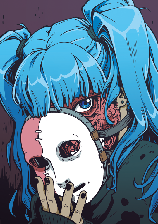 I'd seen a load of people cosplaying Sally Face, and assumed it must have been a monster that chased you in a scary game... When I found out he was the protagonist that made things WAY more interesting. Definitely worth checking out. Had to draw the guy.  #SallyFace