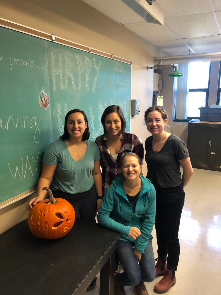 1in3mouthfuls's tweet photo. A few of us took a break and participated in the @UofG_SES Pumpkin Carving for United Way event today. Pretty pleased with how our spooky #pumpkin turned out! #beescared 🐝🎃 https://t.co/xs5FT2e1ZM