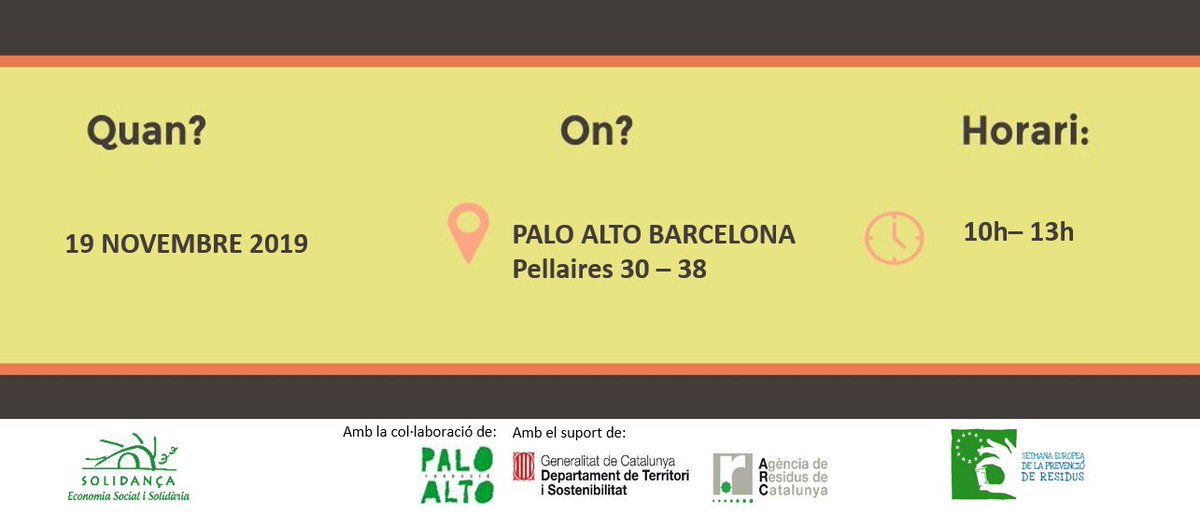 .@Solidanca llevará su #ReparaTruck a #PaloAltoBarcelona el próximo 19 de Noviembre, con la colaboración @PaloAltoBcn y el soporte de @mediambientcat  y @residuscat