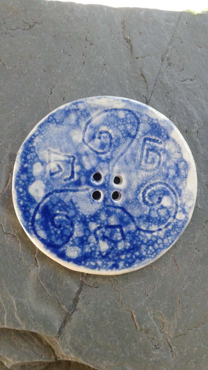 dragonchimes's tweet image. 1 Ceramic Button Large Cobalt Blue 45mm or  1-3/4 " Button Sewing Knitting Notions etsy.me/2Psexpu  #HandmadeButtons