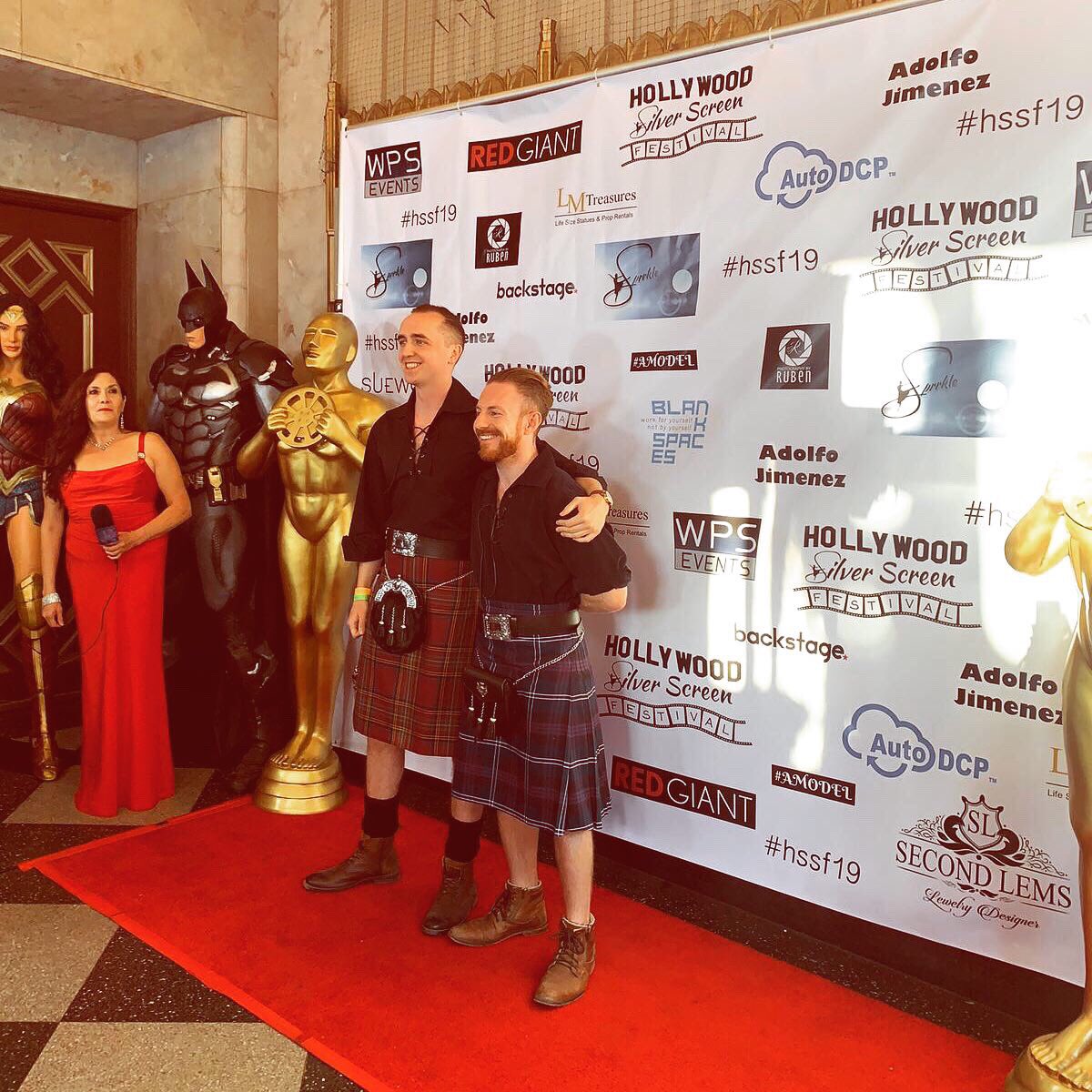 itsdavidhepburn's tweet photo. LA BABY - WE KILT IT! Myself &amp; @craigmcdkelly went to Los Angeles - our company @DeadlineFilmsUK latest film “One Night Stand” had two screenings at Hollywood Silver Screen Festival and @SSFFwest - the kilts were oot! #filmfestival #LosAngeles #hssf19 https://t.co/HsBGYSTW7K