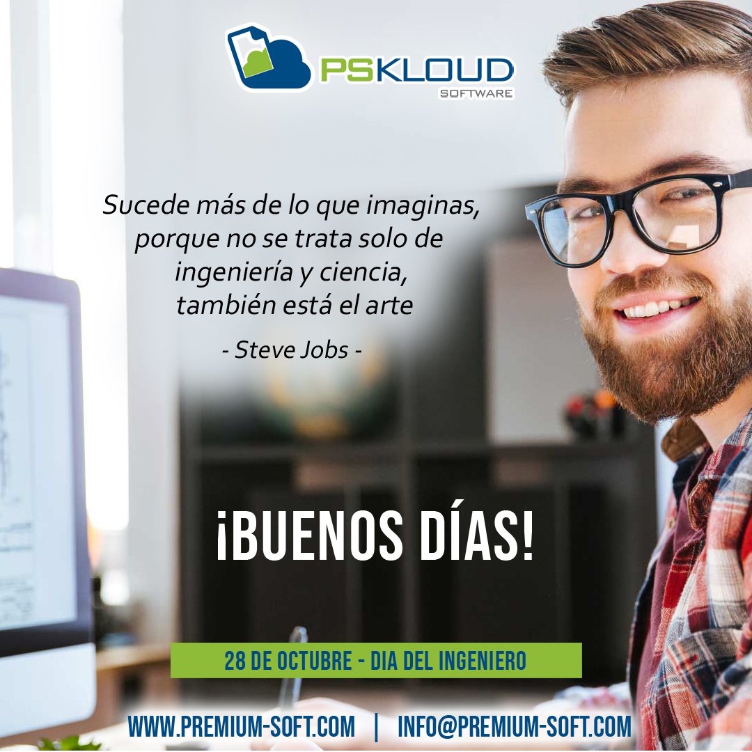 PremiumSoft's tweet photo. ¡Buenos días a todos! Queremos Felicitar a Todos los ingenieros en todas sus áreas y vertientes, por el Día del Ingeniero en Venezuela.
#Lunes #extraordinario #emprendimiento #emprendedores #pskloud #GentePskloud #GentePremiumSoft #Maracaibo #Merida #diadelingeniero #Ingeniero https://t.co/WfhWjGWB0v