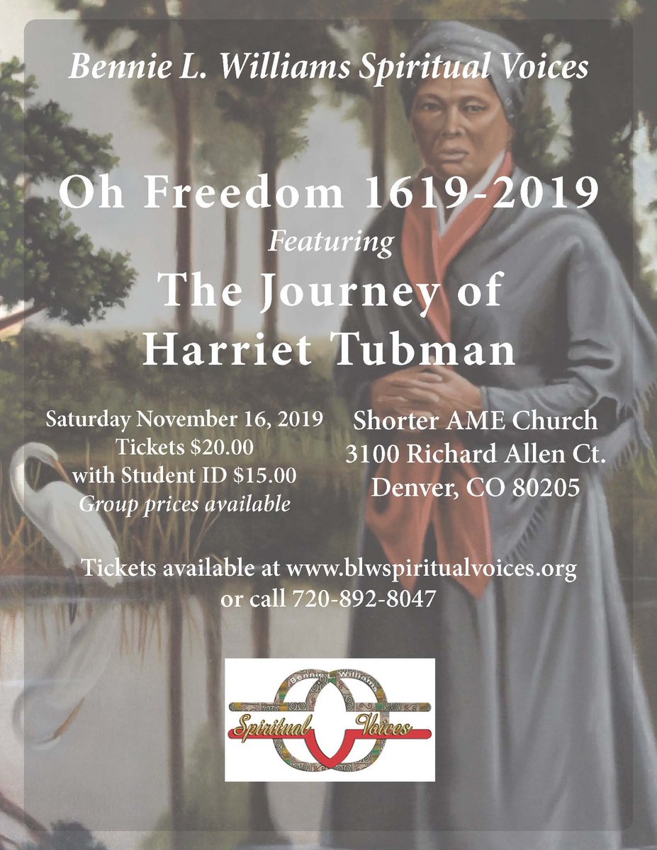 BLWSpiritVox's tweet photo. The Bennie L Williams Spiritual Voices would like to invite you cone and celebrate the legacy of the great Harriet Tubman. #choir #choralmusic #Singing #history #spirituals #slavery #freedom https://t.co/5YOSkyuSRL