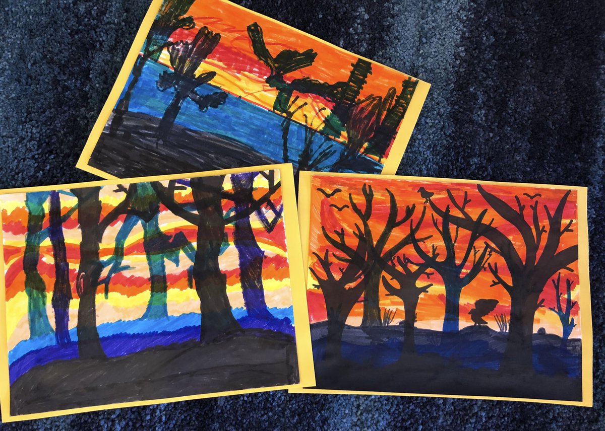 jpromorgan's tweet photo. These spooky 3rd grade forests are out-of-control amazing! #WCSArt #perspectivedrawing #foreground #midground #background #WCSThirdGrade @westlakecharter https://t.co/VptD5KEbqf