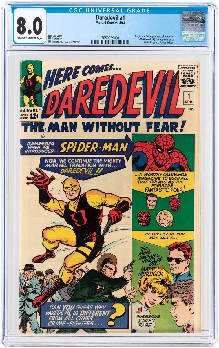 HakesAuctions's tweet photo. #DaredevilFans, did you see this #CGC 8.0 copy of @Daredevil #1 in @HakesAuctions' new sale? Don't miss out on the #1stappearance of #Daredevil! Get your bids in today! https://t.co/VJwcgkIUmU
#HakesAuction #Marvel #MattMurdock #FoggyNelson #KarenPage #StanLee #BillEverett https://t.co/VAL8R9bV4c