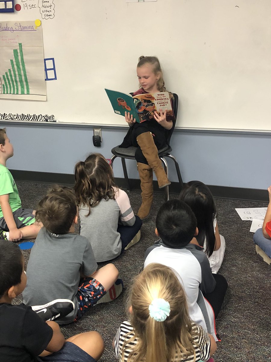 GOESchuffman's tweet photo. Another past student came to read to us! Makes my heart so happy 💗 @TISDWES @WESMrsNelson https://t.co/zixutGXkcf