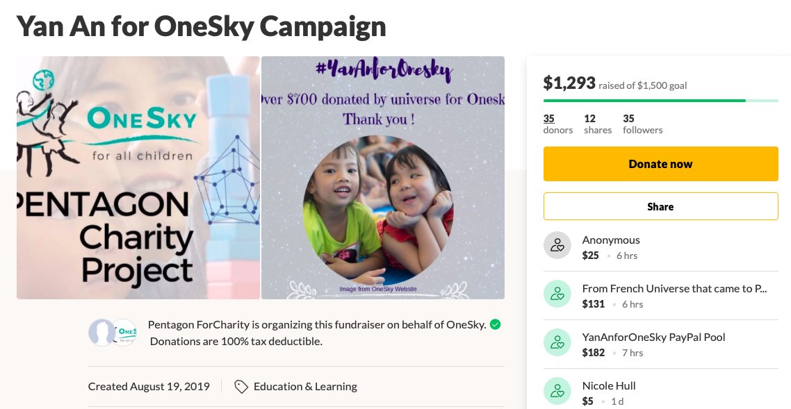 PTGforCharity's tweet photo. #Universe !
You have collected $1,293 on behalf of  #Yanan for @OneSkyorg, which represents 9,139 Yuan &amp; 1,510,674 Won in Korea ! ♥

What we have collected is amazing and we could not have done it without your support &amp; love for Yanan &amp; #pentagon ! 
Share our victory !
@CUBE_PTG https://t.co/wTm8dBfClU