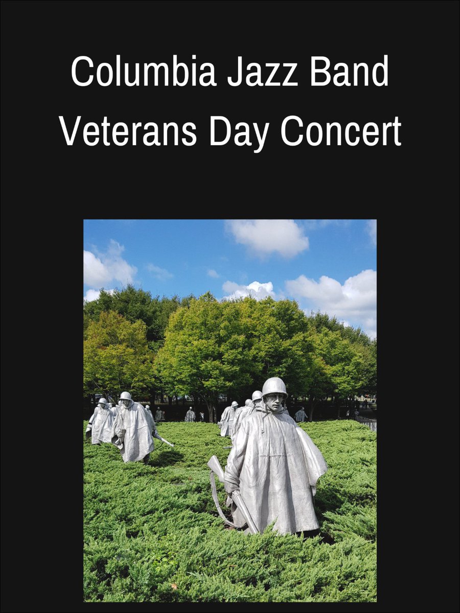 ColumbiaOrch's tweet photo. Join the Columbia Jazz Band for a Veterans Day Concert on Sun, Nov. 10 at 3:30. Thanks to BGE, tickets for Veterans &amp; families are free. Mark your calendars for the Orchestra's upcoming concert, American Stories, on Dec. 7 &amp; Open Rehearsal on Nov. 18! https://t.co/BMnmZBbnVO https://t.co/WEoPMRtscH