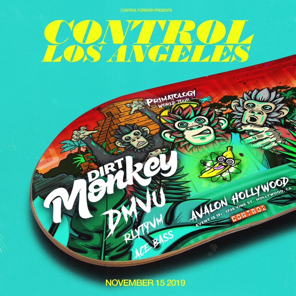 controlforever's tweet image. Just Announced! Special guest @DMVUofficial joins @dirtmonkeymusic November 15th at #Control_LA! 🐵🐵 Get your tickets now! 🎫🎫 

TIX 👉 controlforever.com/events/